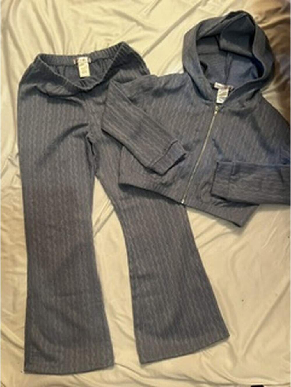 Love Squared blue textured 2 piece outfit set girls